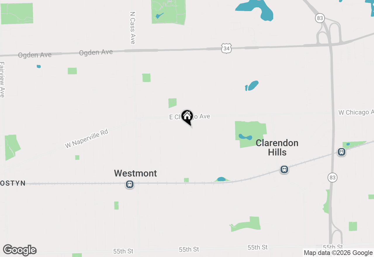 Map of 8 Mohawk Drive, Clarendon Hills, IL 60514