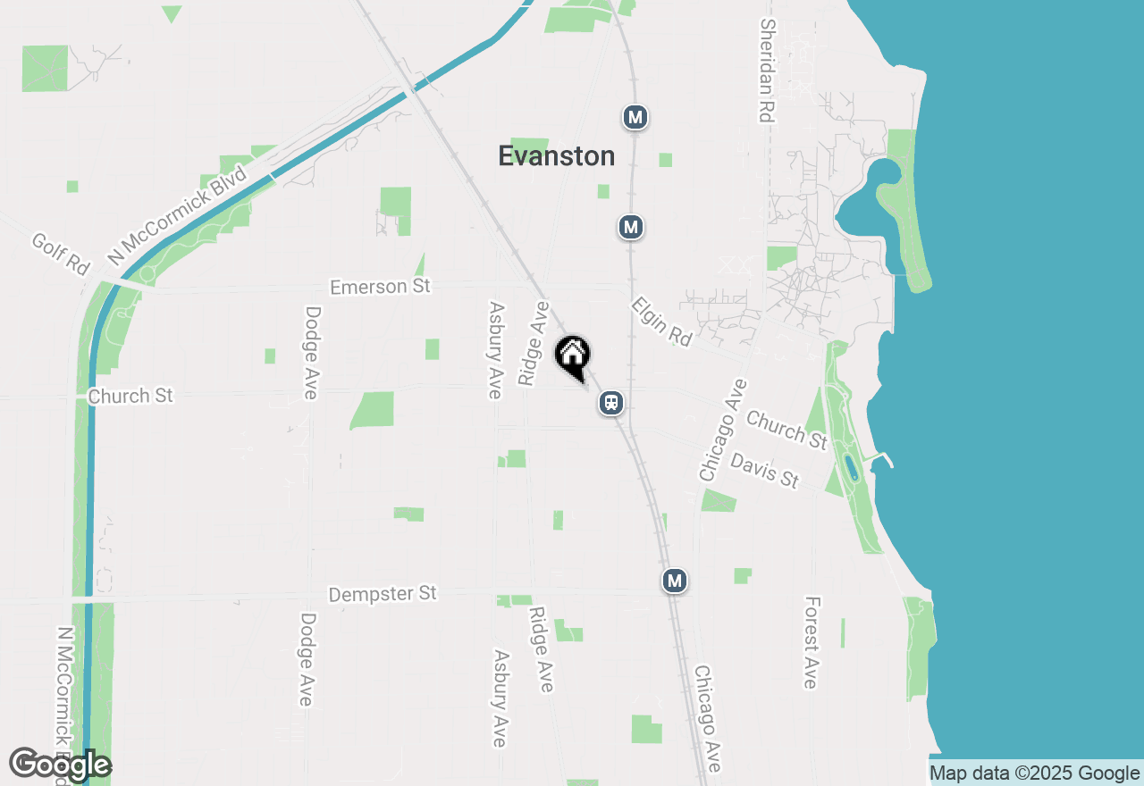 Map of 1633 Oak Avenue #2, Evanston, IL 60201