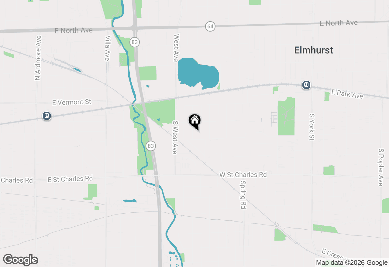 Map of 215 S Sunnyside Avenue, Elmhurst, IL 60126