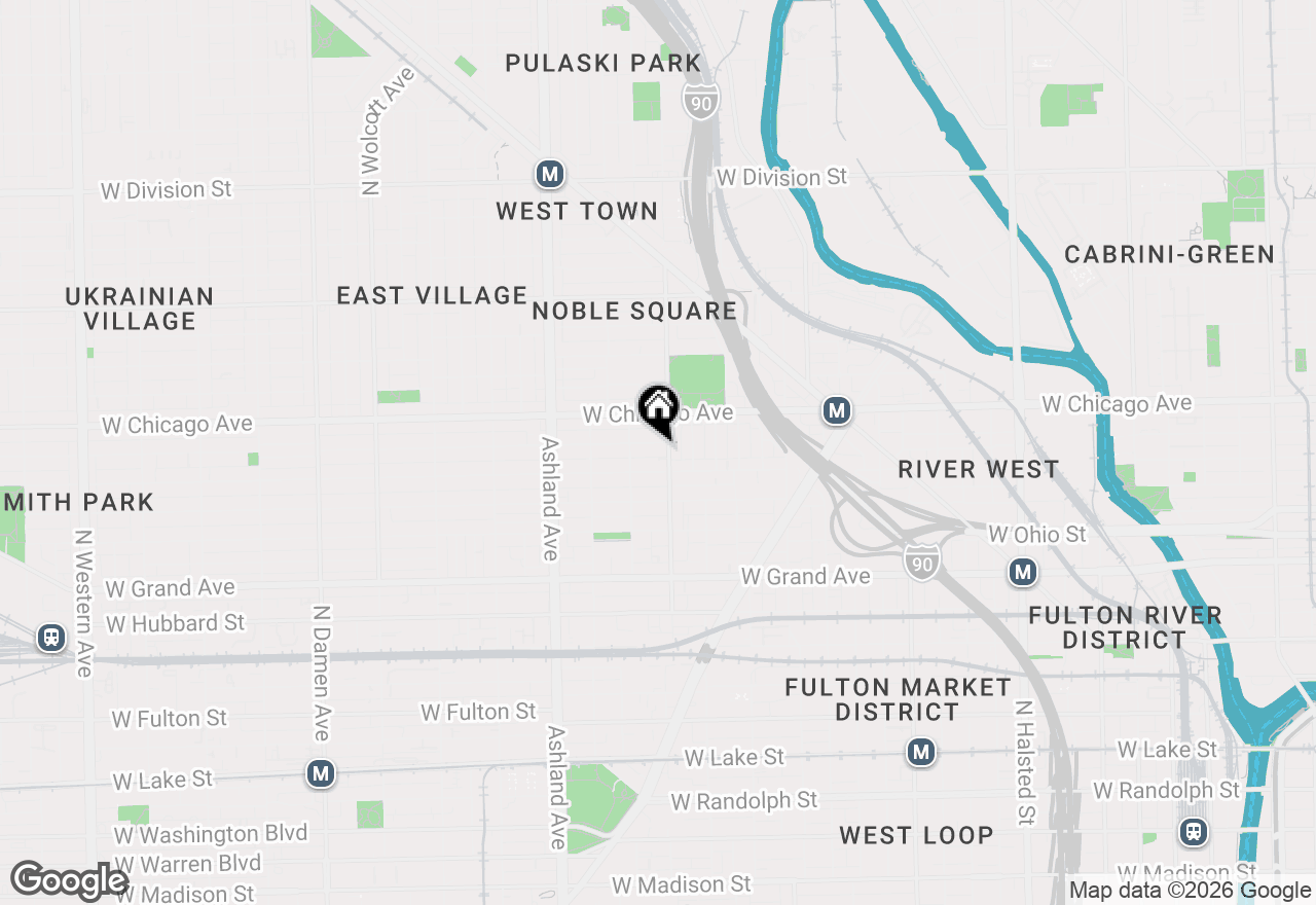 Map of 1409 W Superior Street #2R, Chicago, IL 60642
