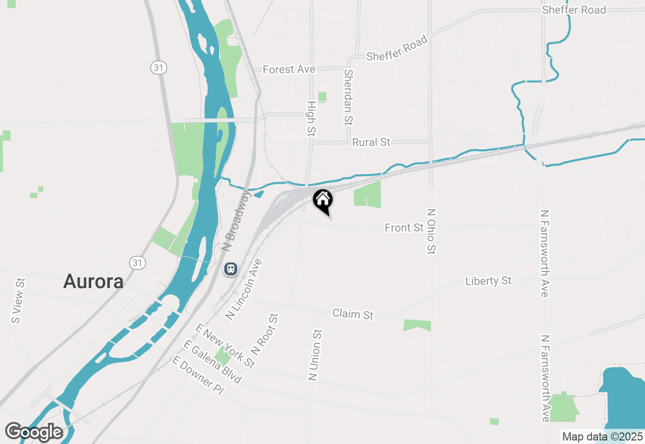 Map of 608 Front Street, Aurora, IL 60505