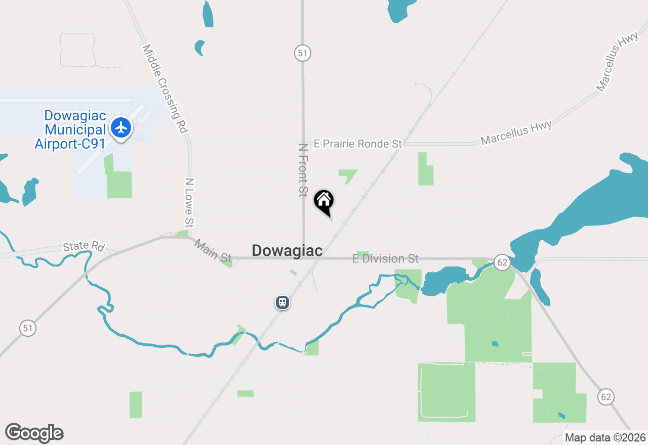 Map of 122 Oak Street, Dowagiac, MI 49047