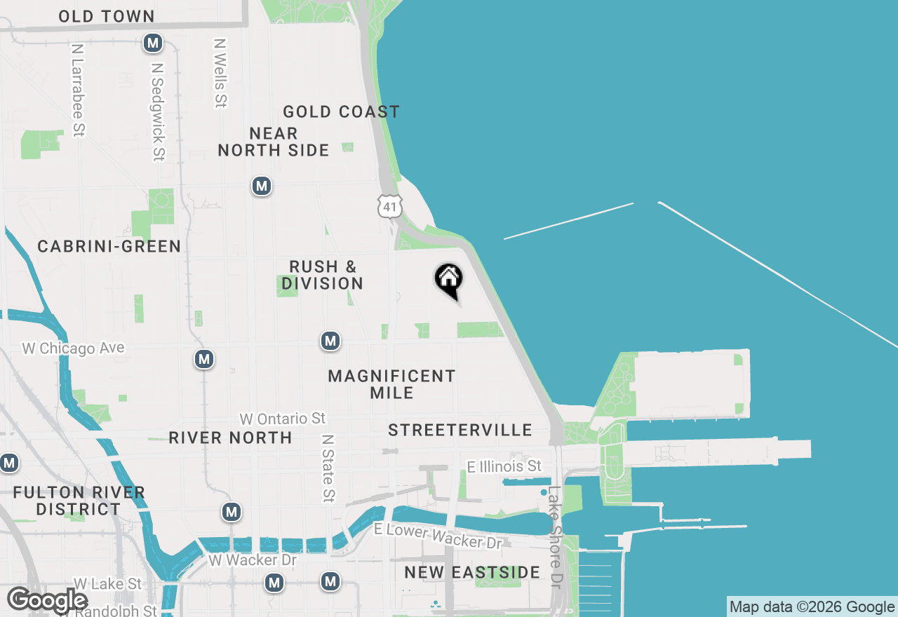 Map of 850 N Dewitt Place #16I, Chicago, IL 60611
