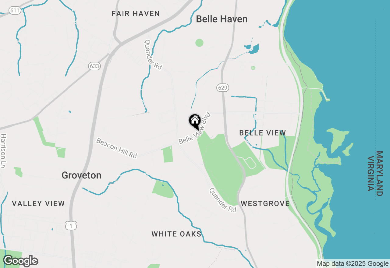 Map of 2104 Belle View Boulevard, Alexandria, VA 22307