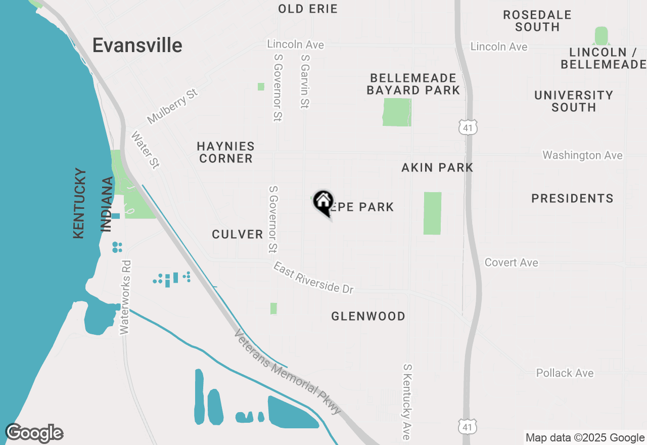 Map of 637 Jackson Avenue, Evansville, IN 47713