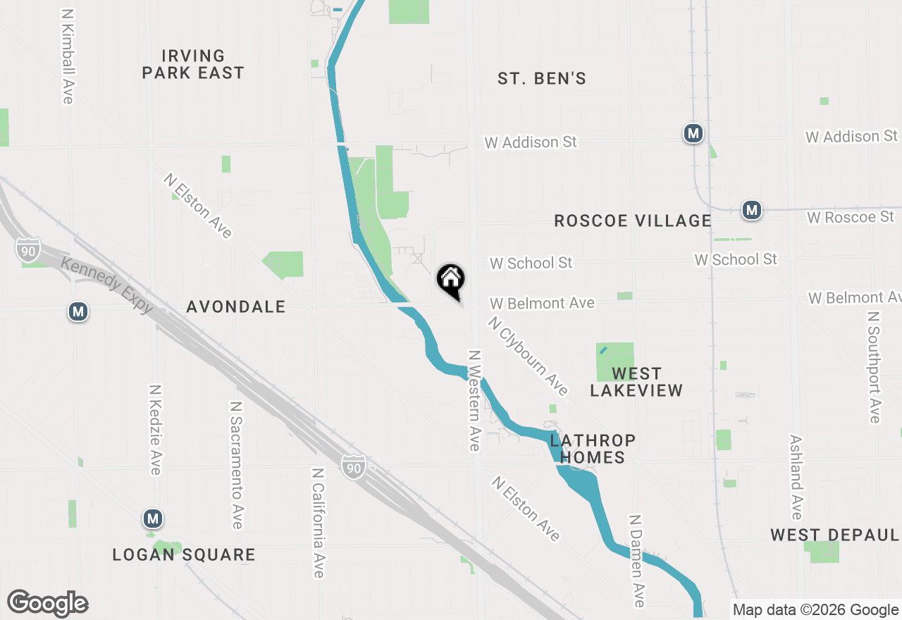 Map of 2435 W Belmont Avenue #2E, Chicago, IL 60618