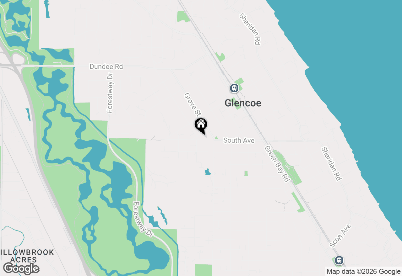 Map of 491 South Avenue, Glencoe, IL 60022