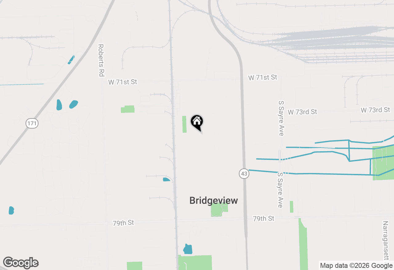 Map of 7435 W 74th Street, Bridgeview, IL 60455