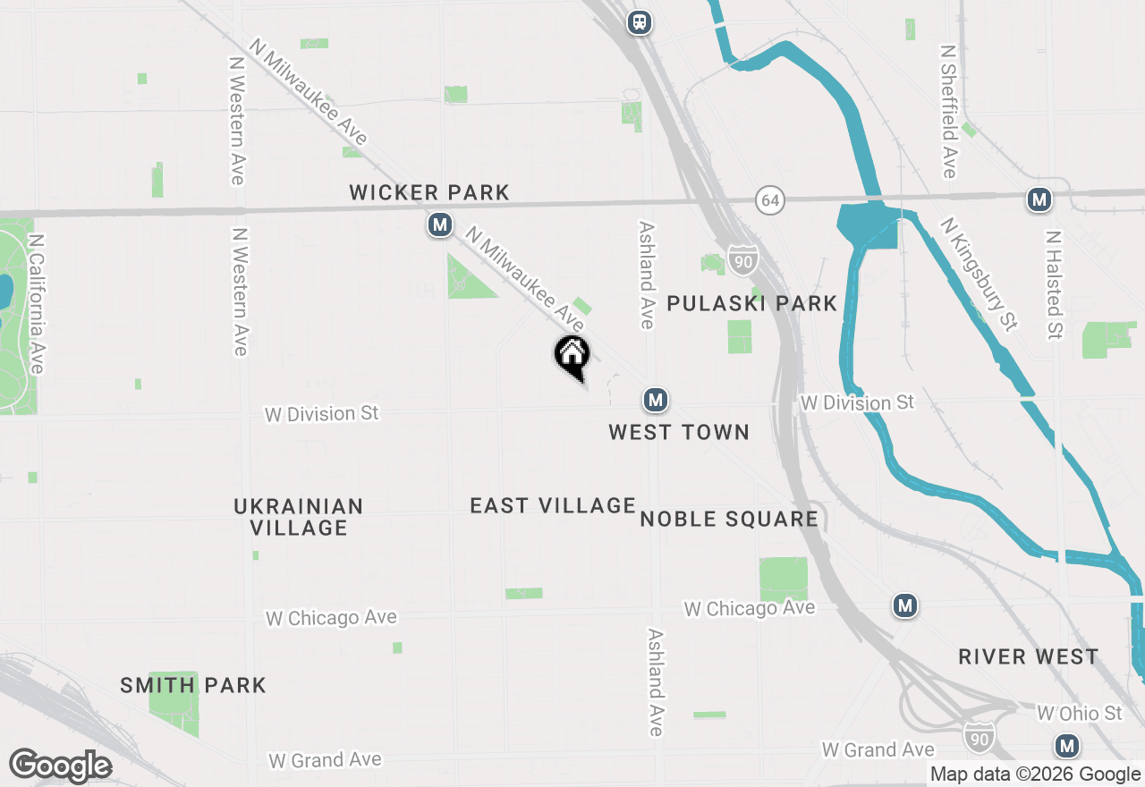 Map of 1733 W Crystal Street #B, Chicago, IL 60622