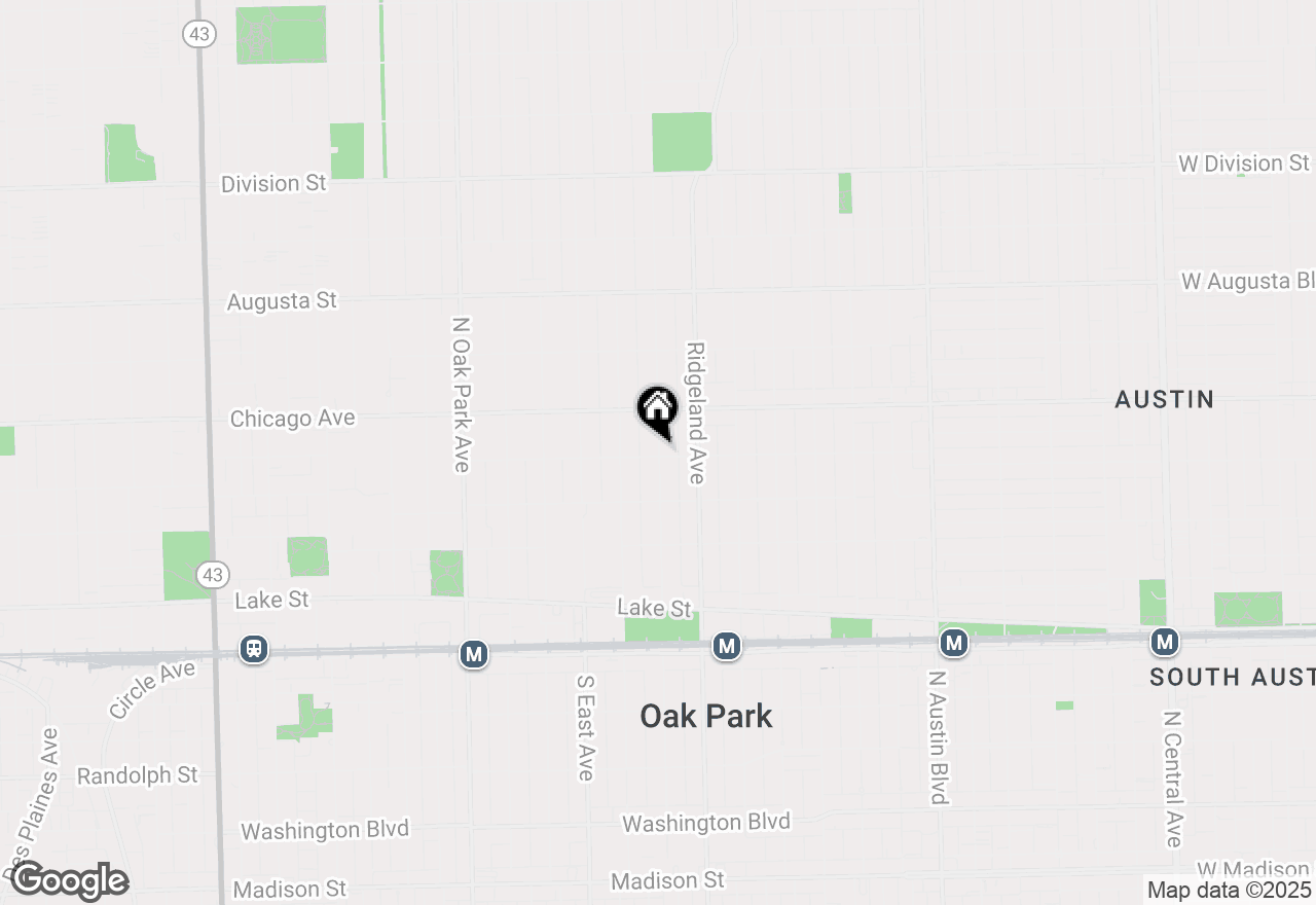 Map of 407 N Elmwood Avenue, Oak Park, IL 60302