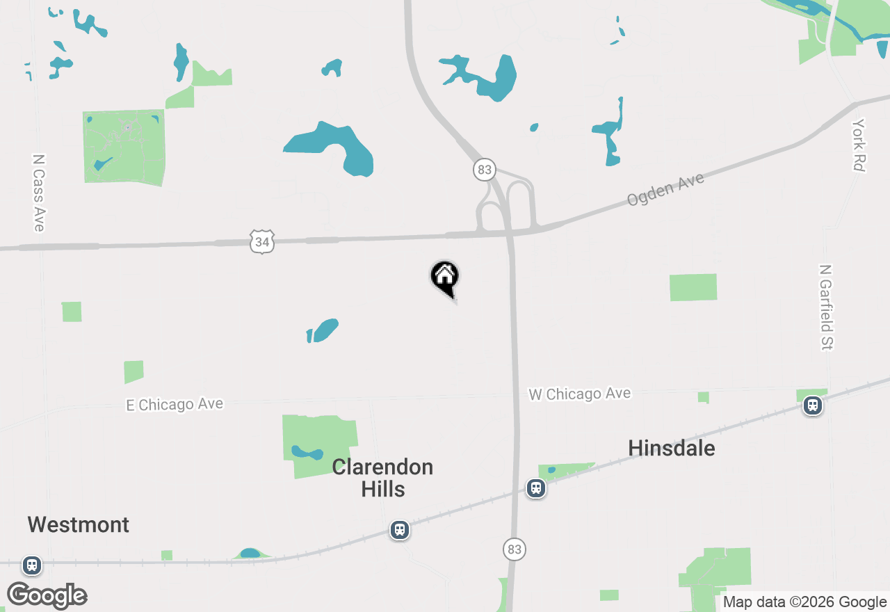 Map of 252 Middaugh Road, Clarendon Hills, IL 60514