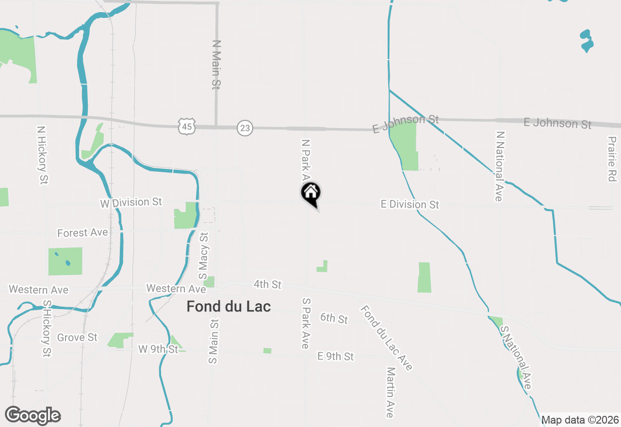 Map of 27 S Park Ave, Fond Du Lac, WI 54935