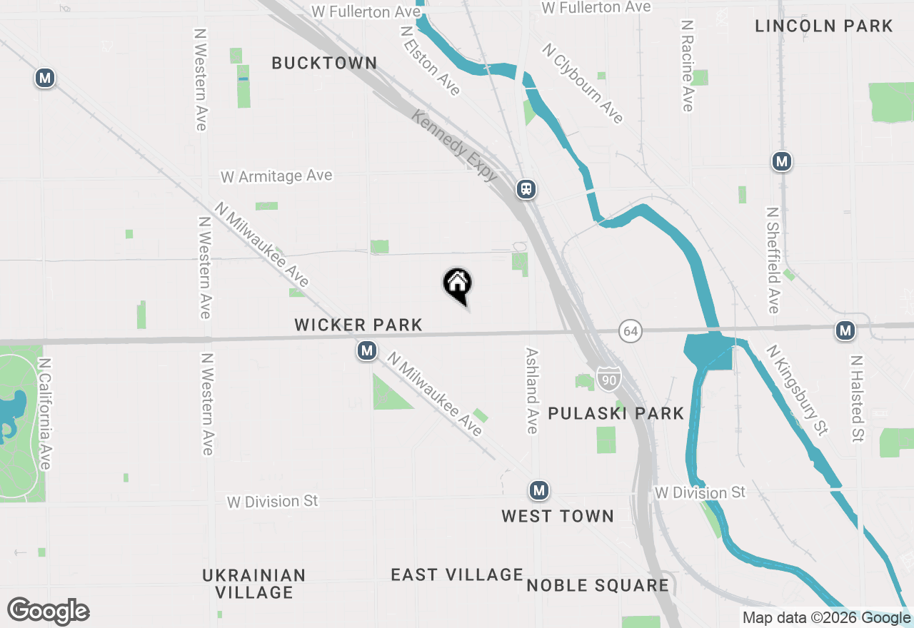 Map of 1629 N Wood Street, Chicago, IL 60622