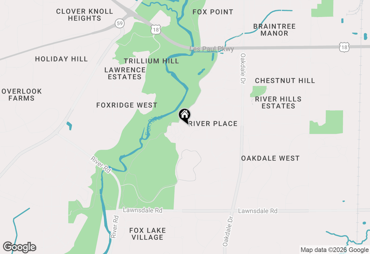 Map of 2419 Fox River Pkwy #A, Waukesha, WI 53189