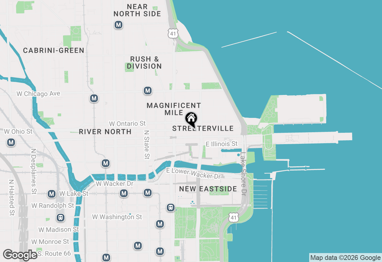 Map of 211 E Ohio Street #1410, Chicago, IL 60611