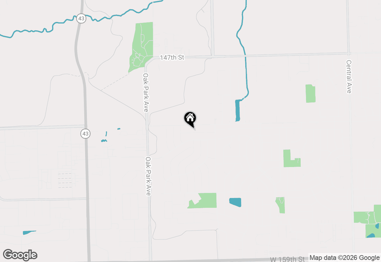 Map of 6521 Cedar Road, Oak Forest, IL 60452