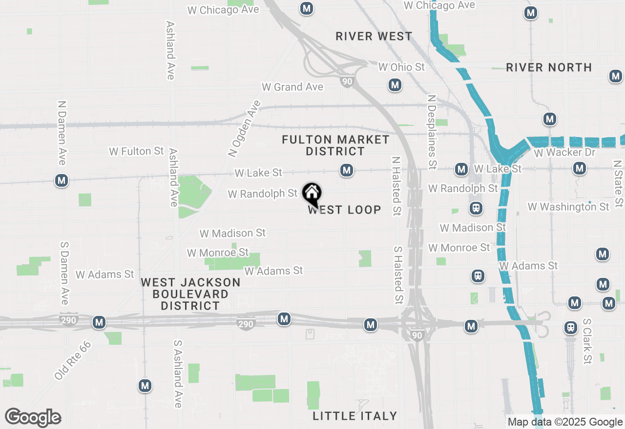 Map of 1109 W Washington Boulevard #7A, Chicago, IL 60607