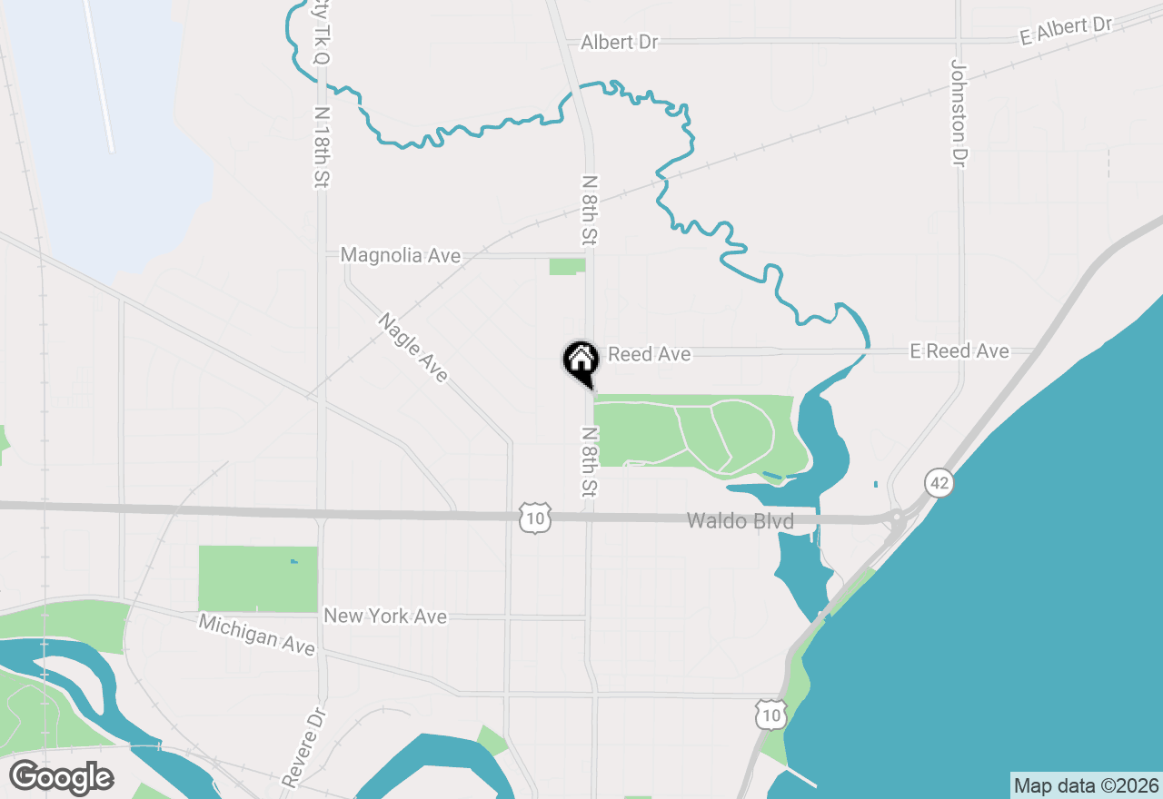 Map of 1316 N 8th St, Manitowoc, WI 54220