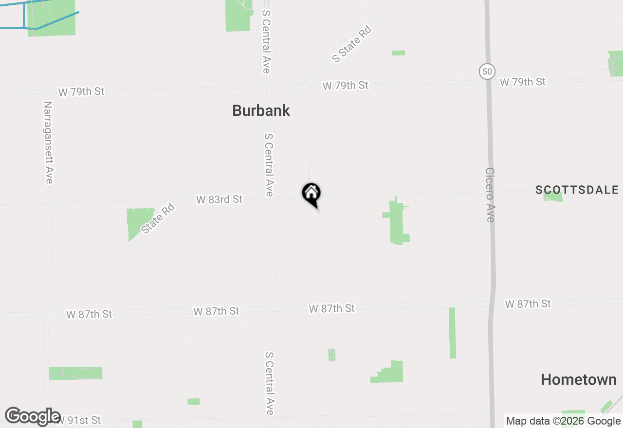 Map of 5425 W 83rd Place, Burbank, IL 60459
