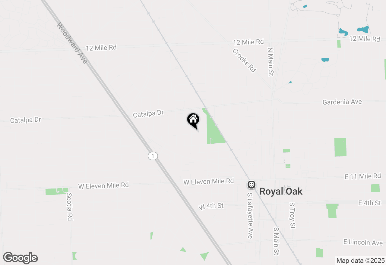 Map of 802 Hilldale Drive, Royal Oak, MI 48067