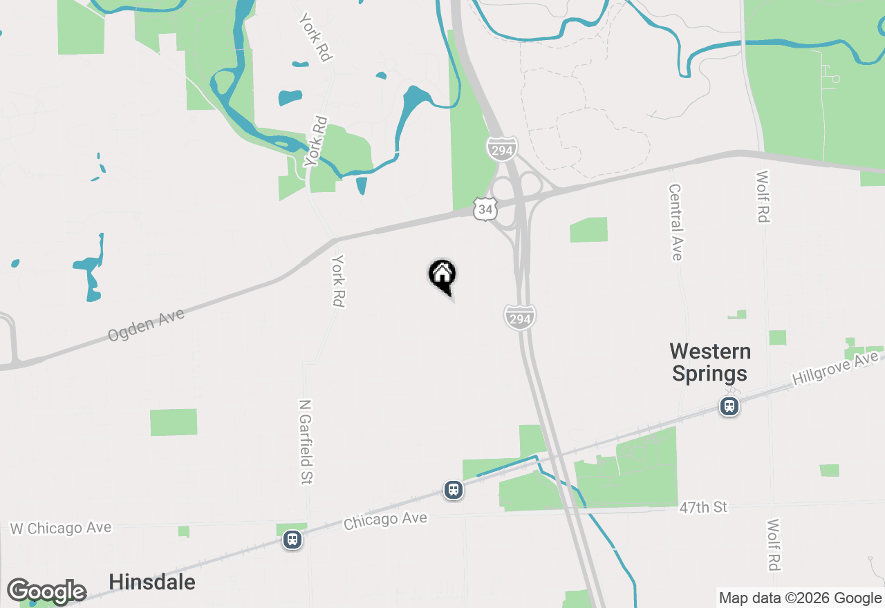 Map of 605 Jefferson Street, Hinsdale, IL 60521