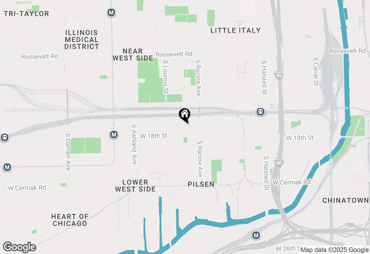 Map of 1629 S Throop Street #CHF, Chicago, IL 60608