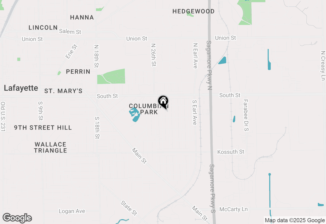 Map of 121 S 27 Street, Lafayette, IN 47904