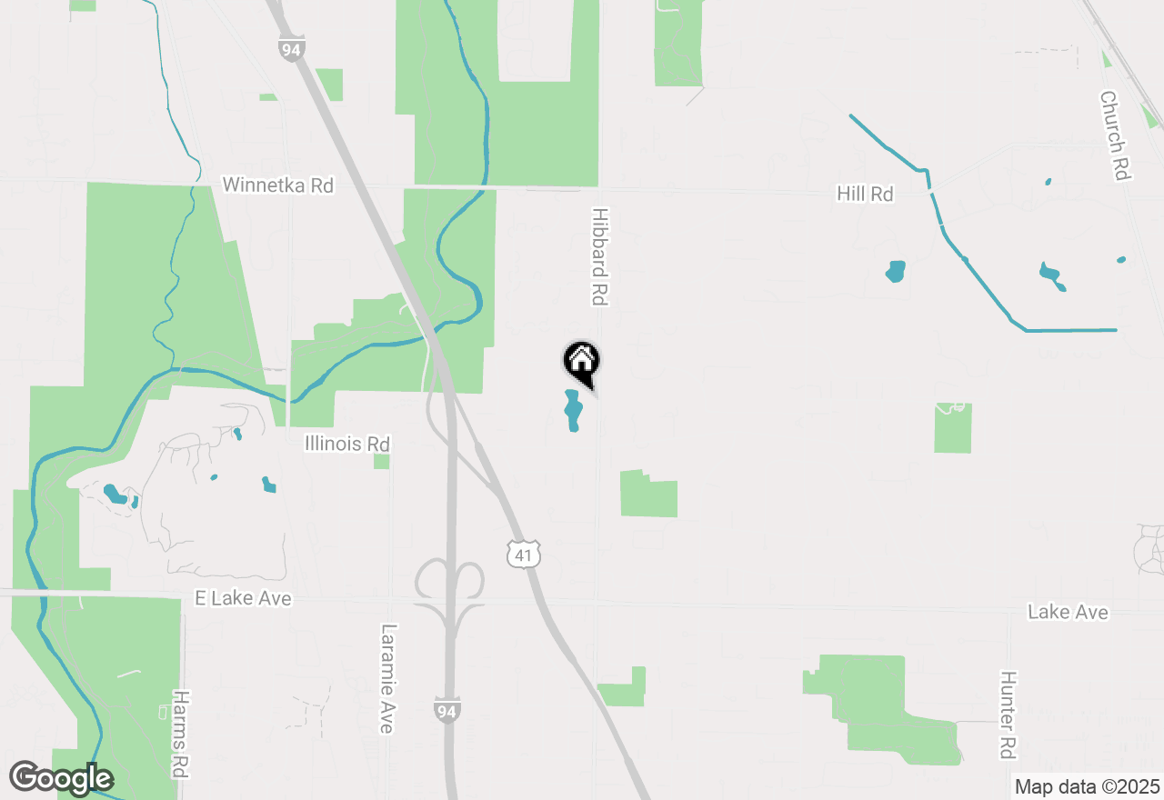 Map of 36 Hibbard Road, Winnetka, IL 60093
