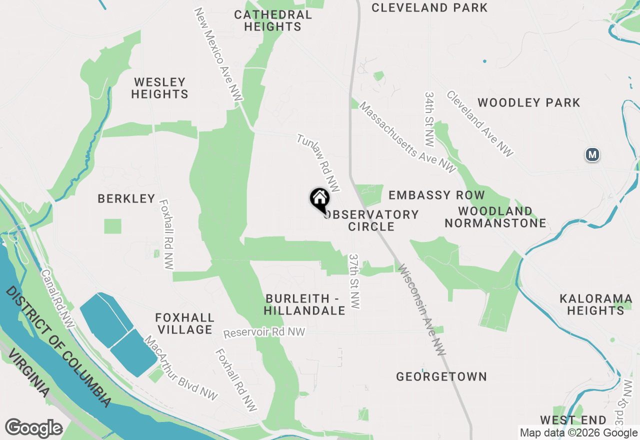 Map of 2305 38th Street Nw, Washington, DC 20007