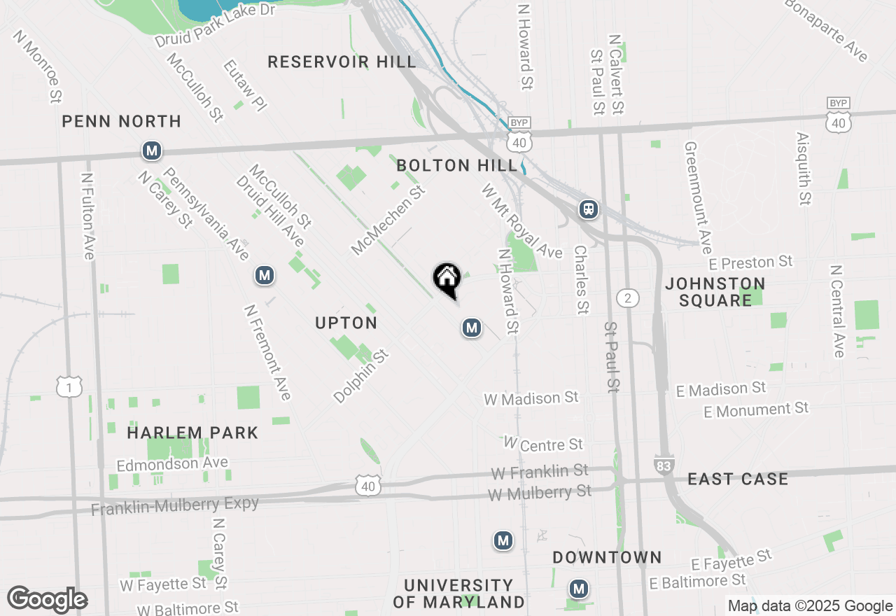 Map of 1123 N Eutaw Street #2BR, Baltimore, MD 21201