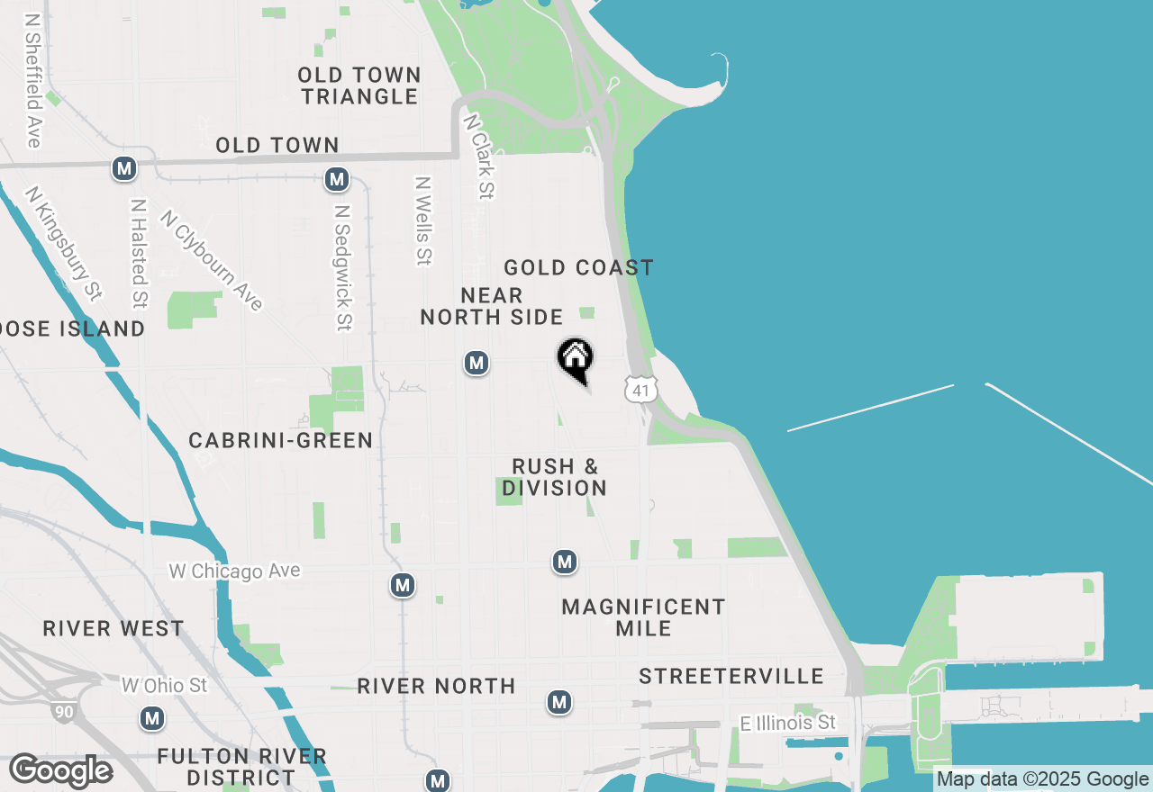 Map of 20 E Cedar Street #2D, Chicago, IL 60611