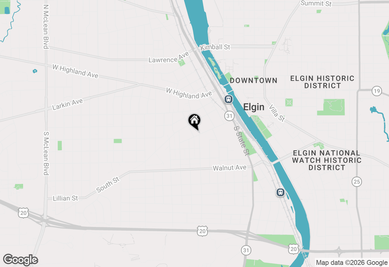 Map of 514 Locust Street, Elgin, IL 60123