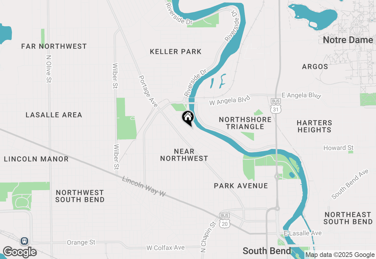 Map of 1106 Woodward Avenue, South Bend, IN 46616