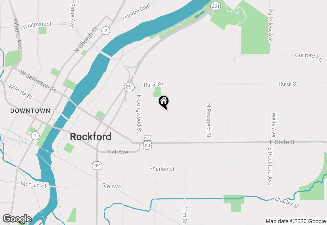 Map of 413 Adams Street, Rockford, IL 61107