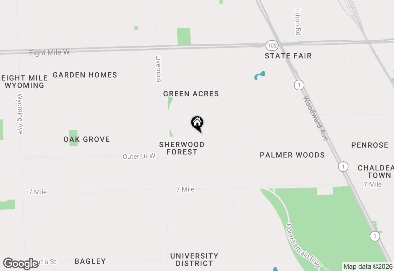 Map of 19670 Chesterfield Road, Detroit, MI 48221