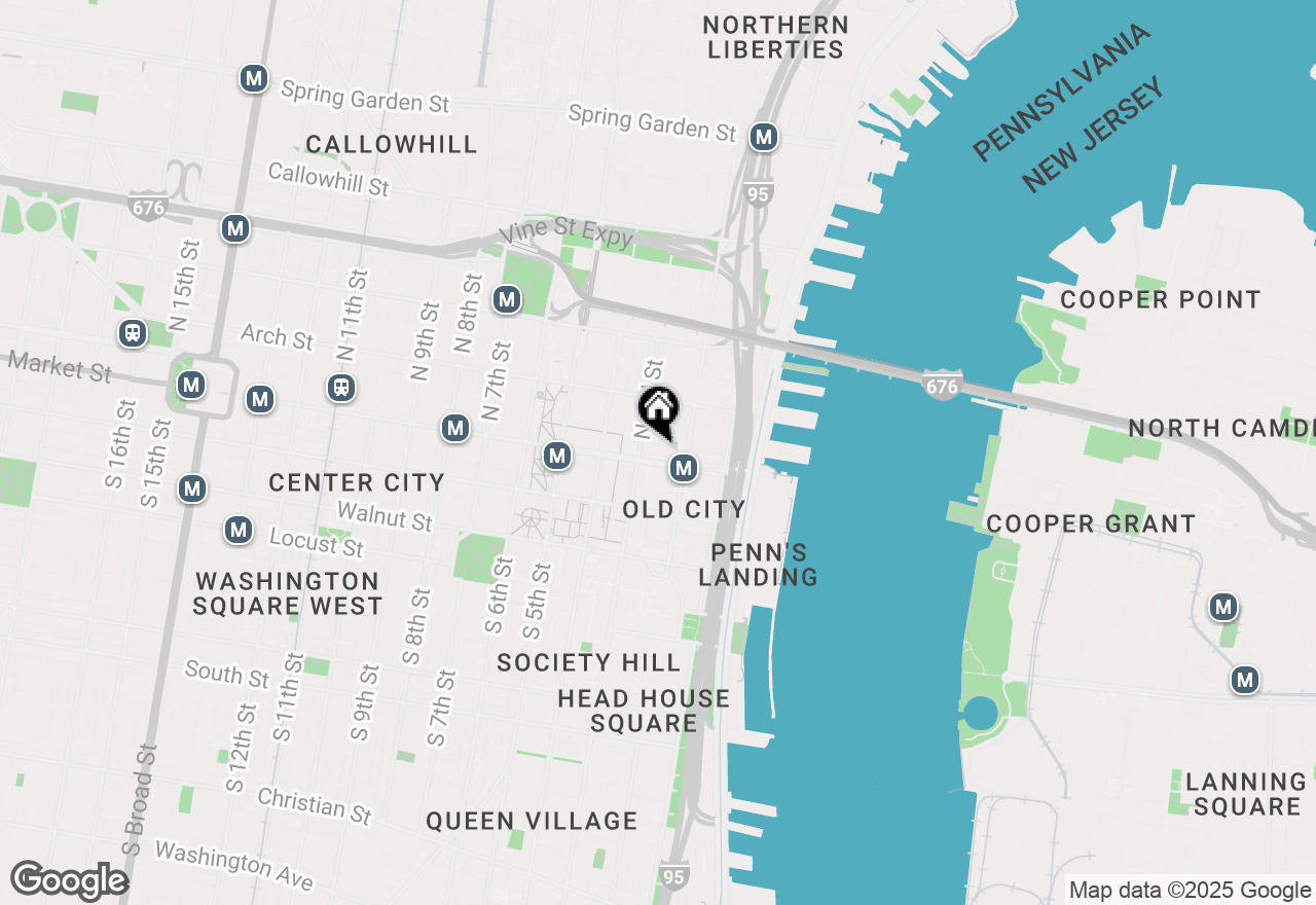 Map of 220-222 Church Street #GROUND FLOOR, Philadelphia, PA 19106