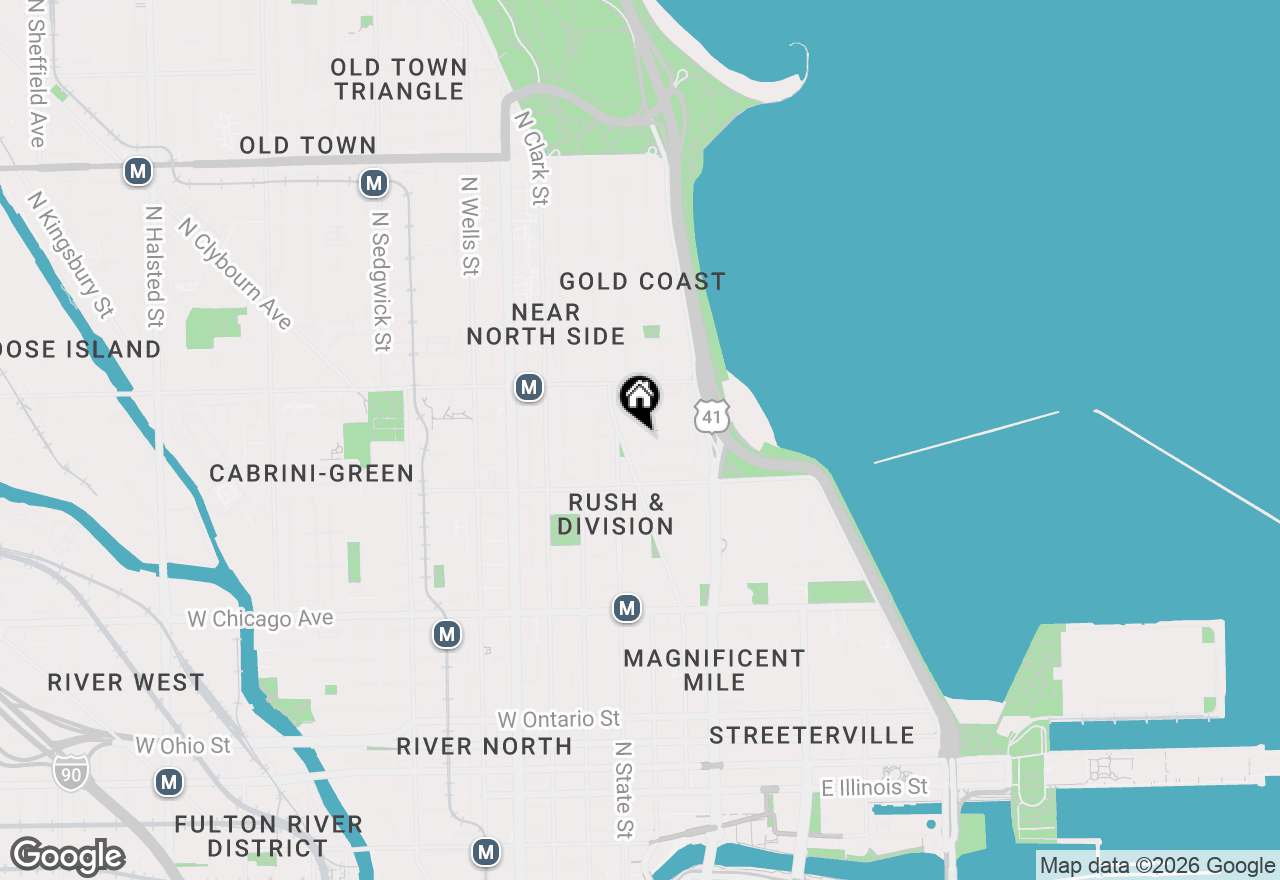 Map of 21 E Cedar Street, Chicago, IL 60611