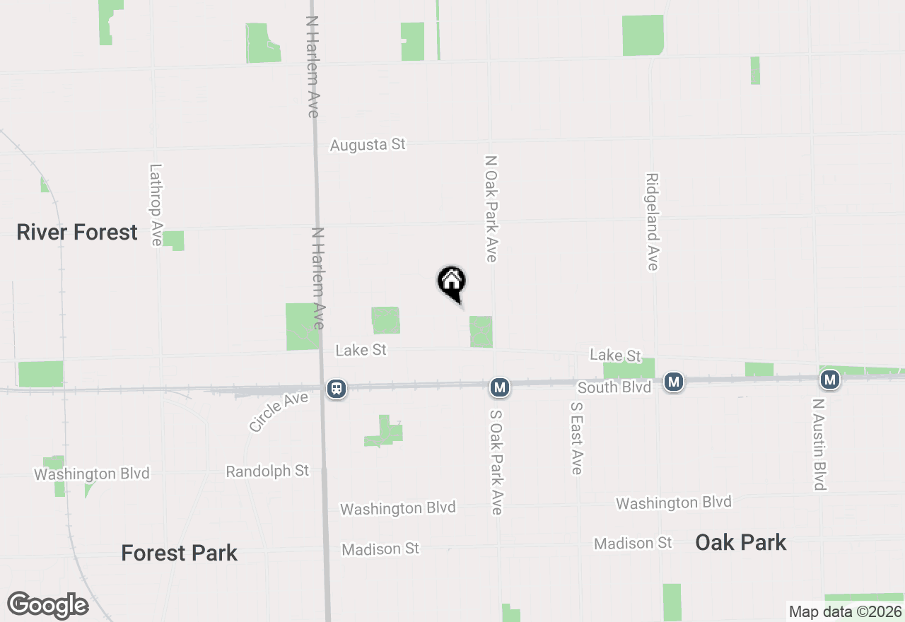 Map of 206 N Kenilworth Avenue #B, Oak Park, IL 60302
