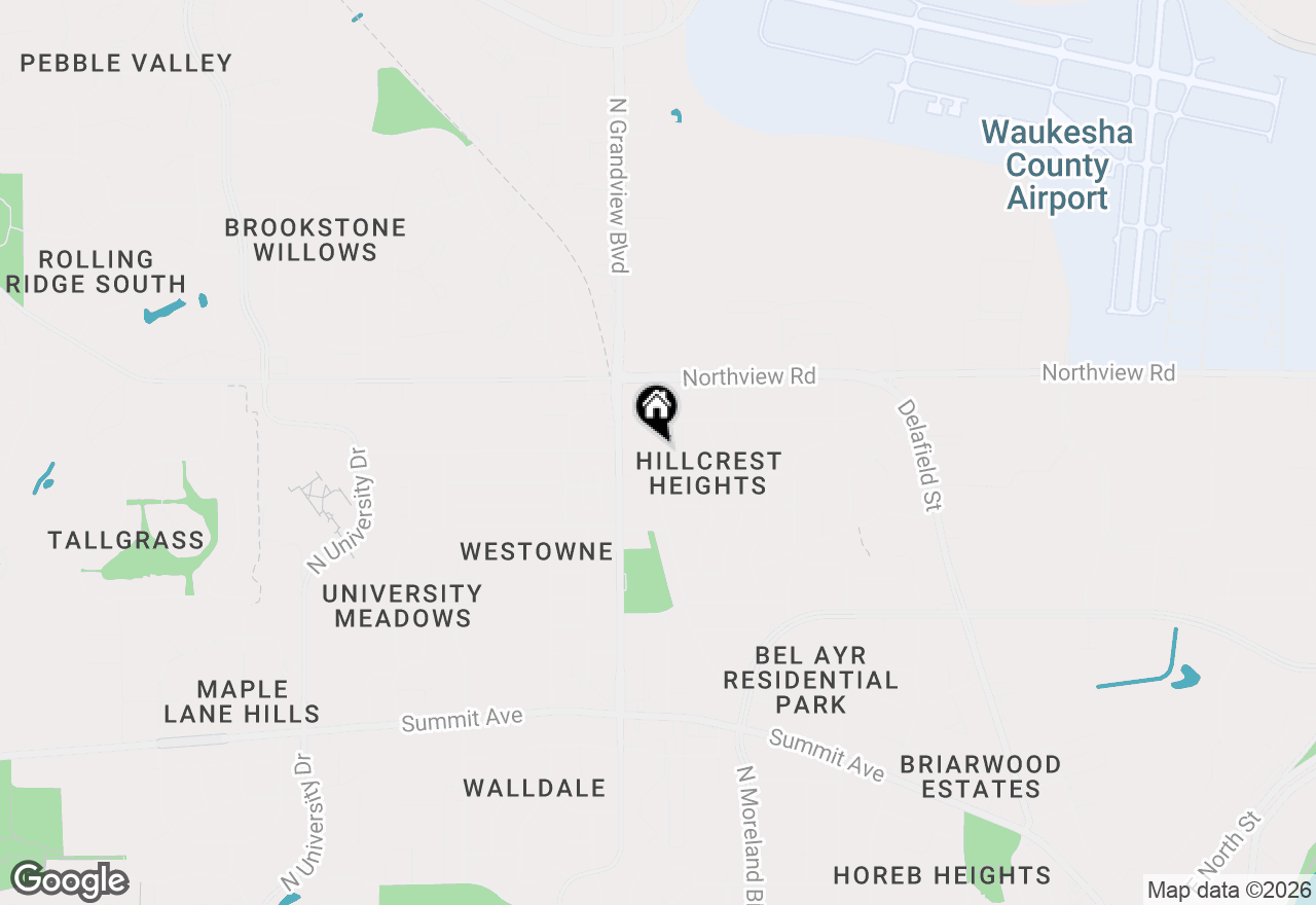 Map of 1517 N Bel Ayr Dr, Waukesha, WI 53188