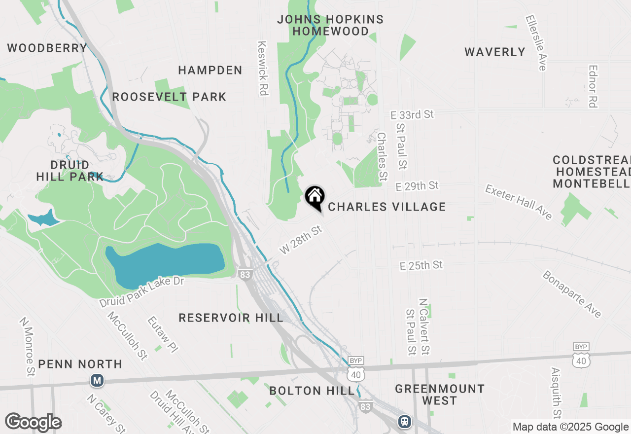 Map of 2836 Huntingdon Avenue, Baltimore, MD 21211