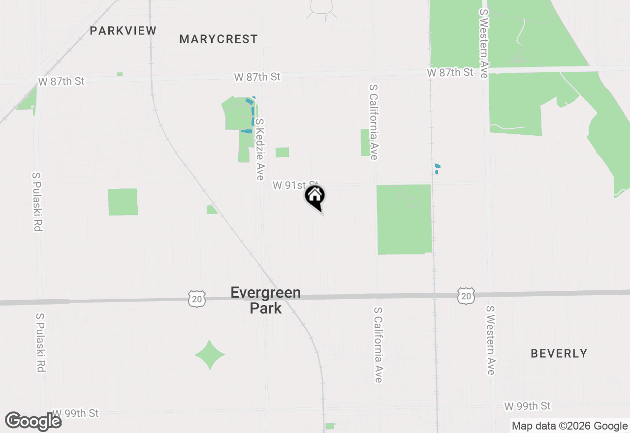 Map of 9204 S Sacramento Avenue, Evergreen Park, IL 60805