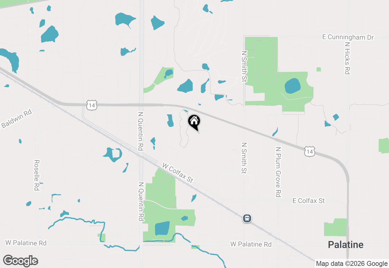 Map of 627 N Charter Hall Drive, Palatine, IL 60067