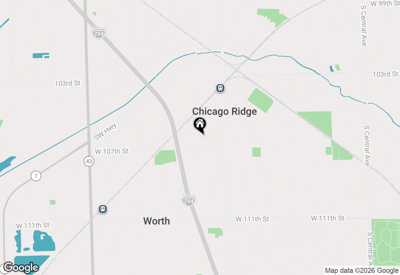 Map of 6538 106th Place, Chicago Ridge, IL 60415