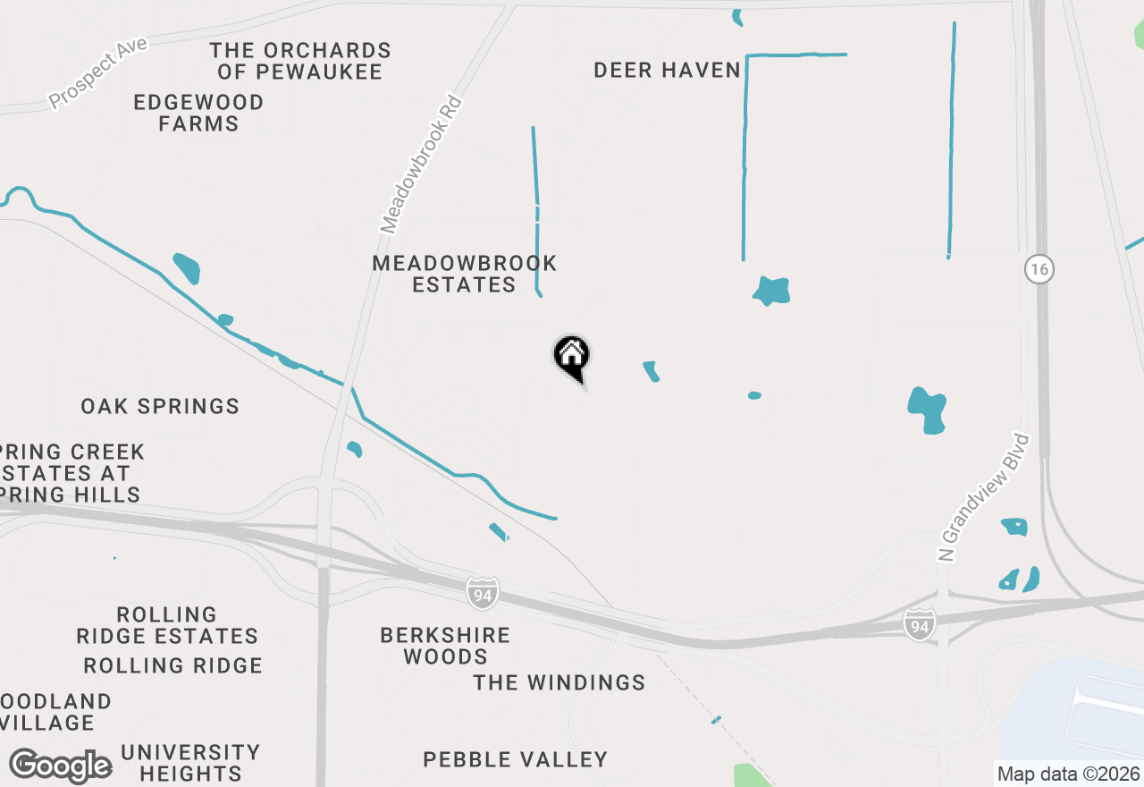 Map of N16W26487 Meadowgrass Cir #D, Pewaukee, WI 53072