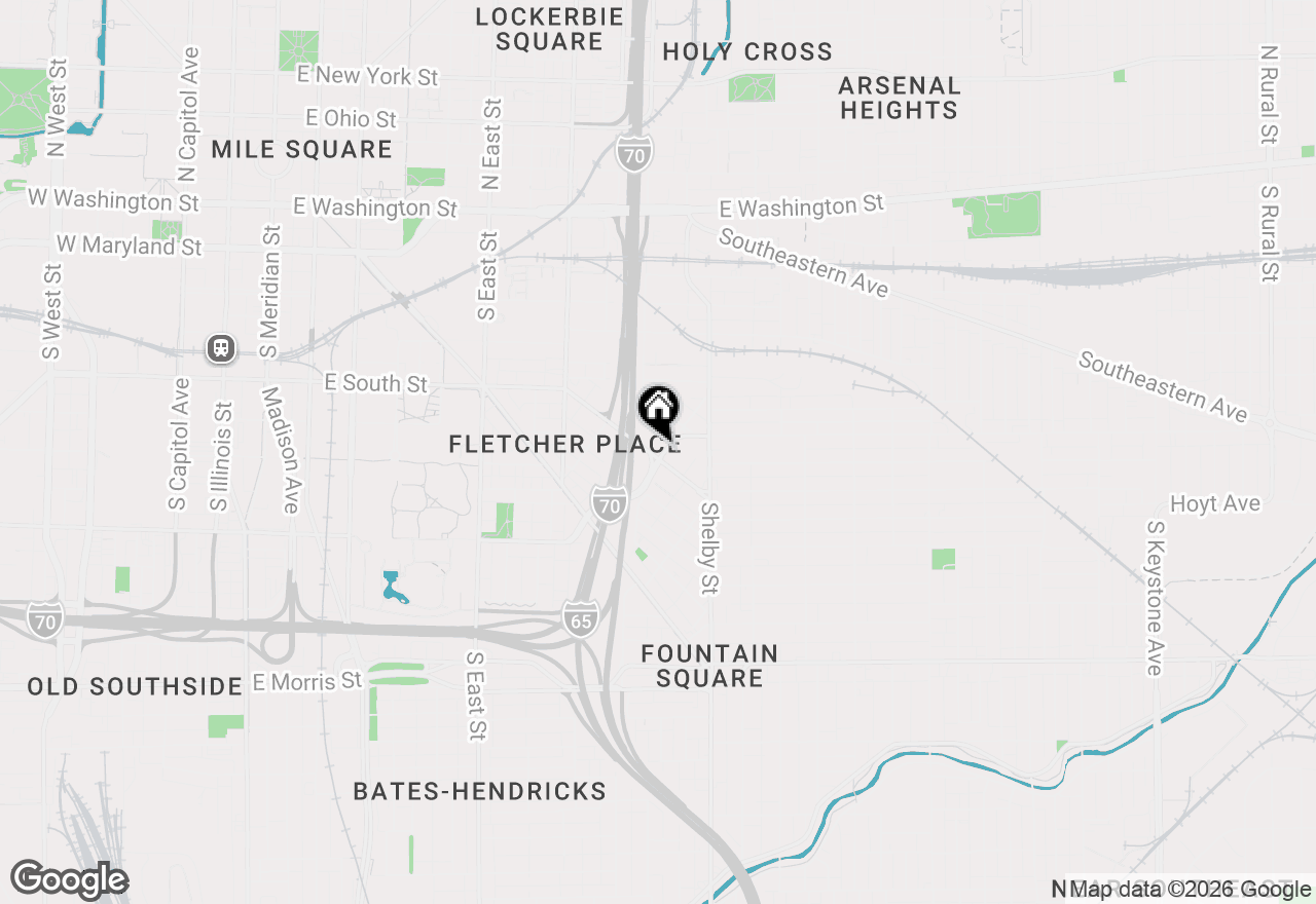 Map of 880 Fletcher Avenue, Indianapolis, IN 46203