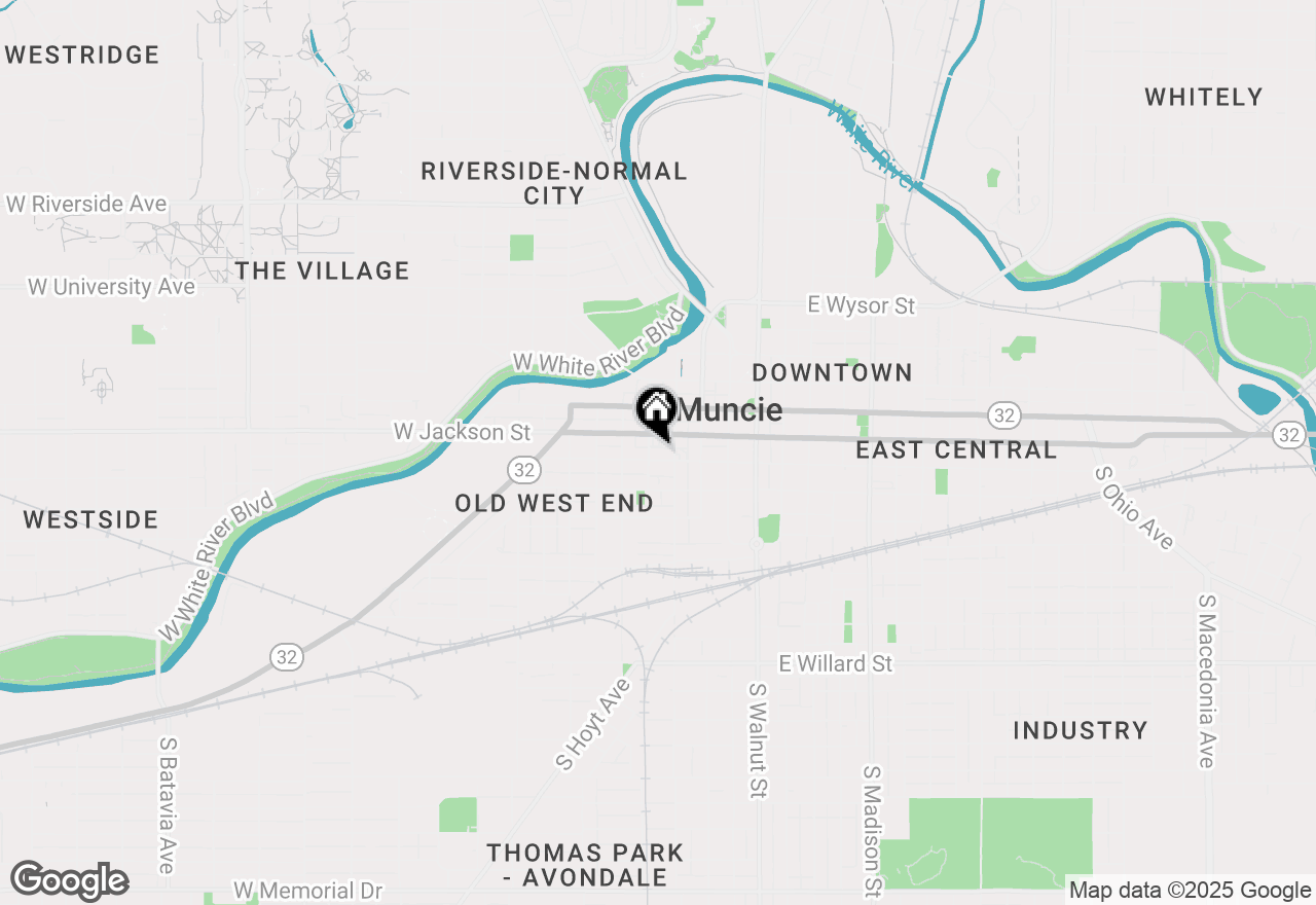 Map of 418 W Adams Street, Muncie, IN 47305