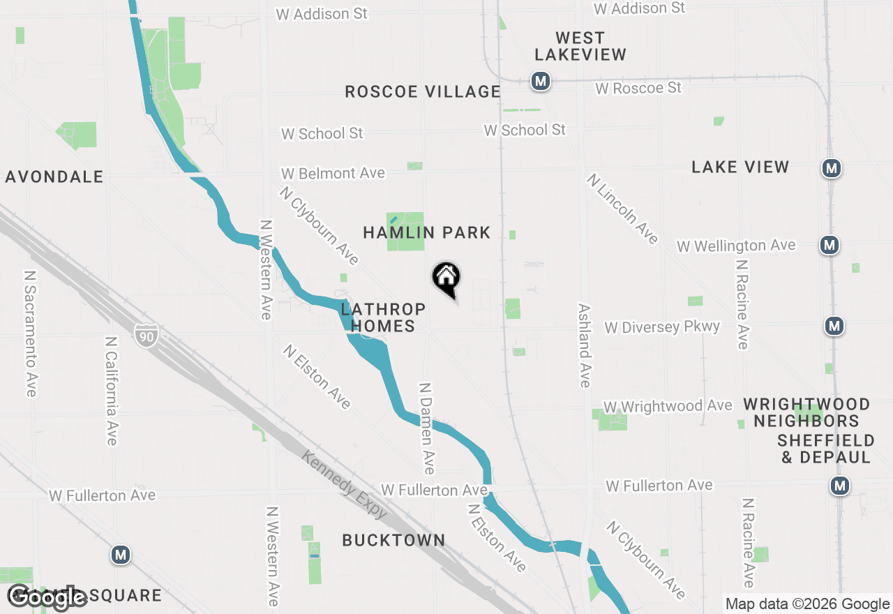 Map of 1930 W Wolfram Street, Chicago, IL 60657