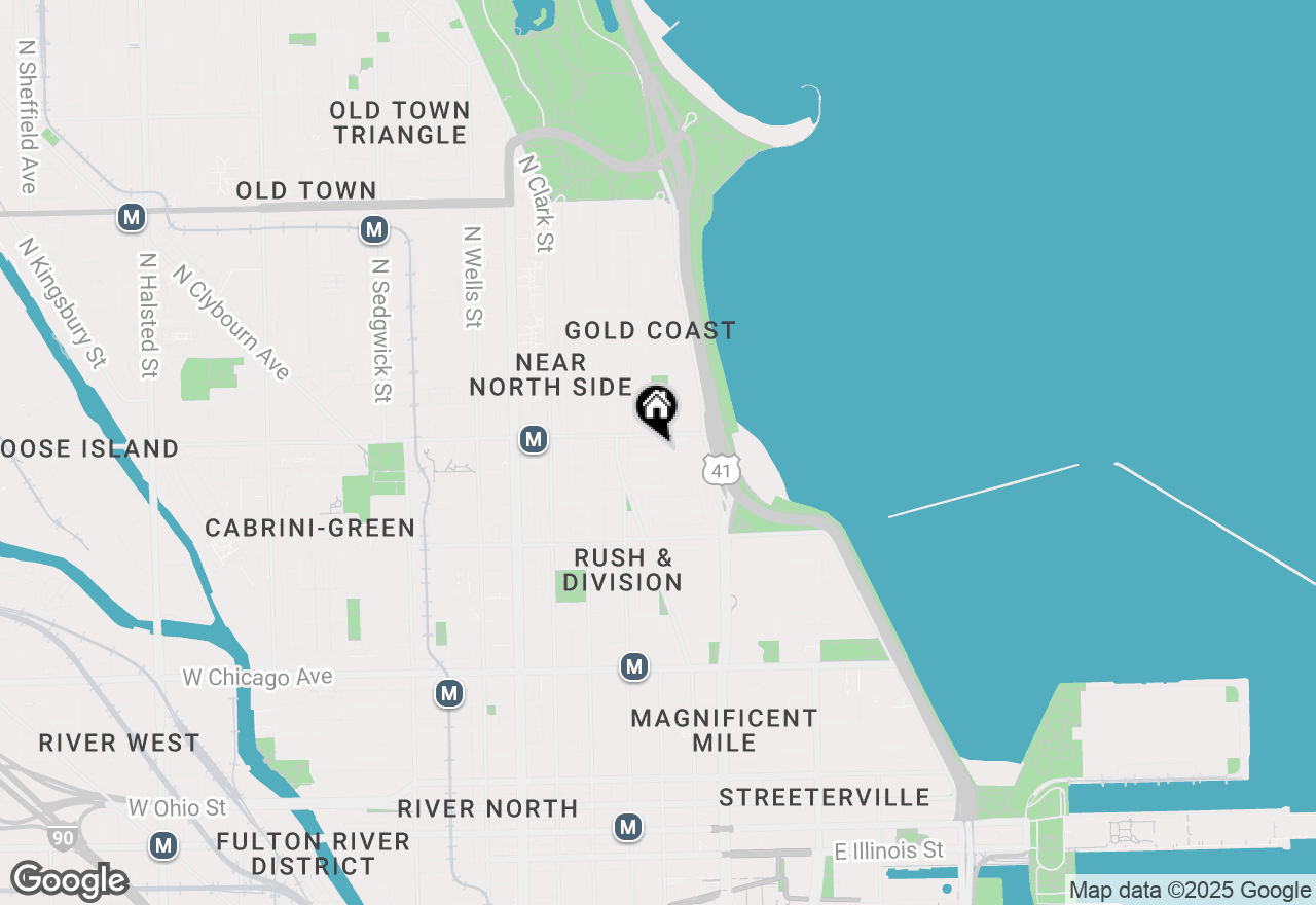 Map of 42 E Elm Street #2, Chicago, IL 60611
