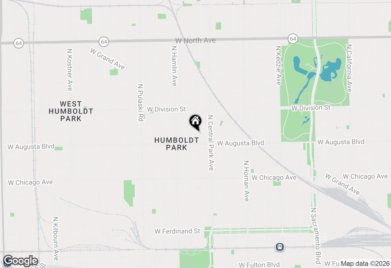 Map of 1033 N Lawndale Avenue, Chicago, IL 60651