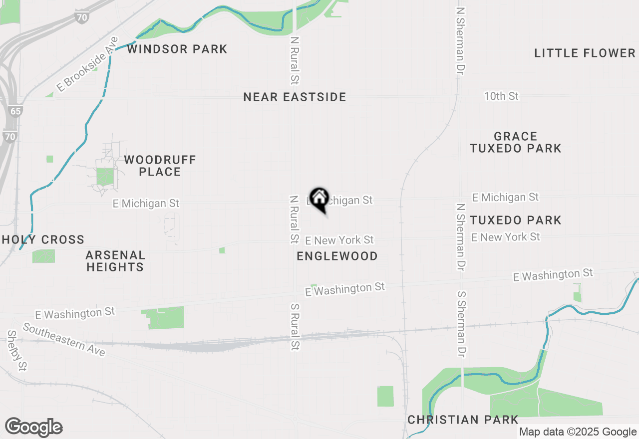 Map of 415 1/2 N Oxford Street, Indianapolis, IN 46201